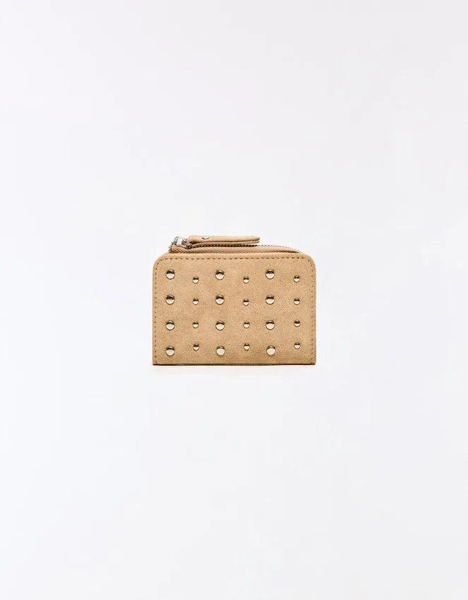Studded Faux Suede Coin Purse Studded Faux Suede Coin Purse
