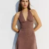 Studded Halter Mini Dress