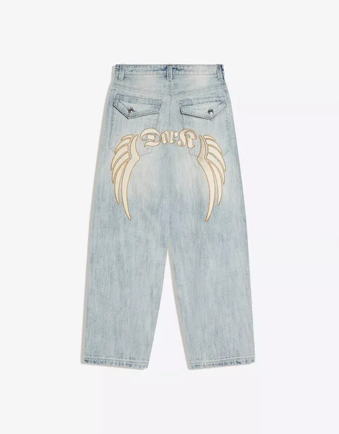 Super Baggy Embroidered Jeans – #Bershkastyle – Men Super Baggy Embroidered Jeans – #Bershkastyle – Men