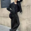 Tailored Barrel Trousers with Belt – Pants