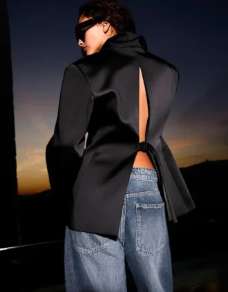 Tailored Sateen Blazer – Jackets and Trench
