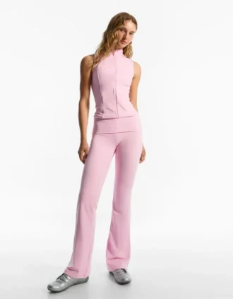 Technical Flared Trousers with Turn-Up Waist Technical Flared Trousers with Turn-Up Waist