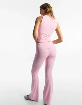 Technical Flared Trousers with Turn-Up Waist Technical Flared Trousers with Turn-Up Waist
