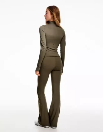 Technical Flared Trousers with Turn-Up Waist – Pants Technical Flared Trousers with Turn-Up Waist – Pants