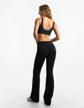Technical Flared Trousers with Turn-Up Waist – Pants – Women