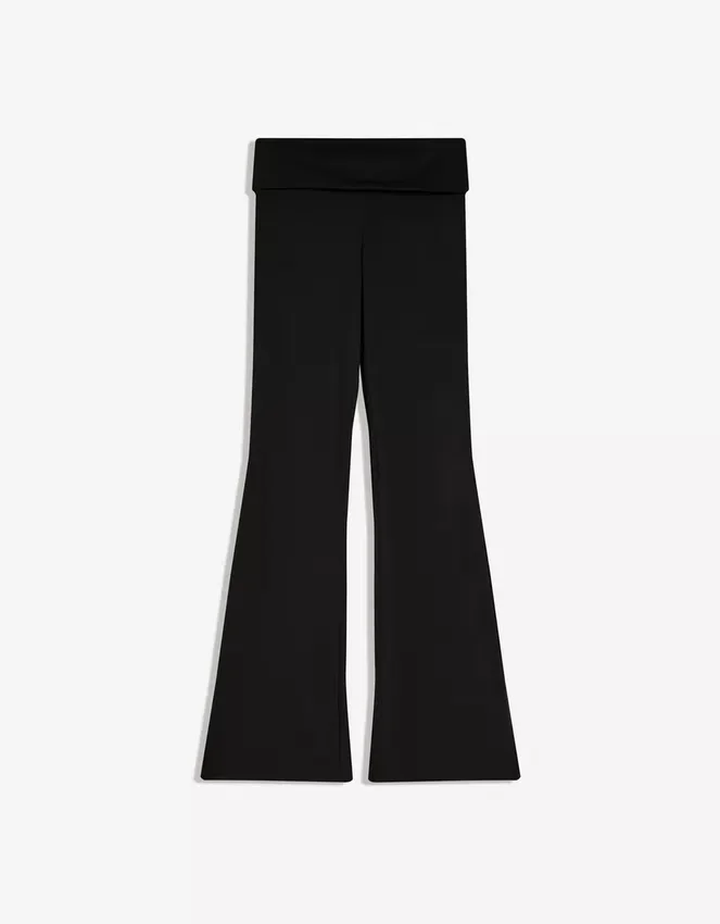 Technical Flared Trousers with Turn-Up Waist – Pants – Women Technical Flared Trousers with Turn-Up Waist – Pants – Women