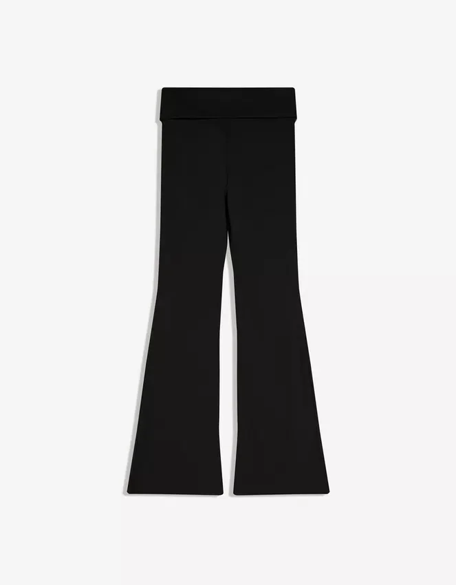 Technical Flared Trousers with Turn-Up Waist – Pants – Women Technical Flared Trousers with Turn-Up Waist – Pants – Women
