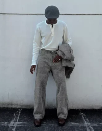 Textured Baggy Jeans