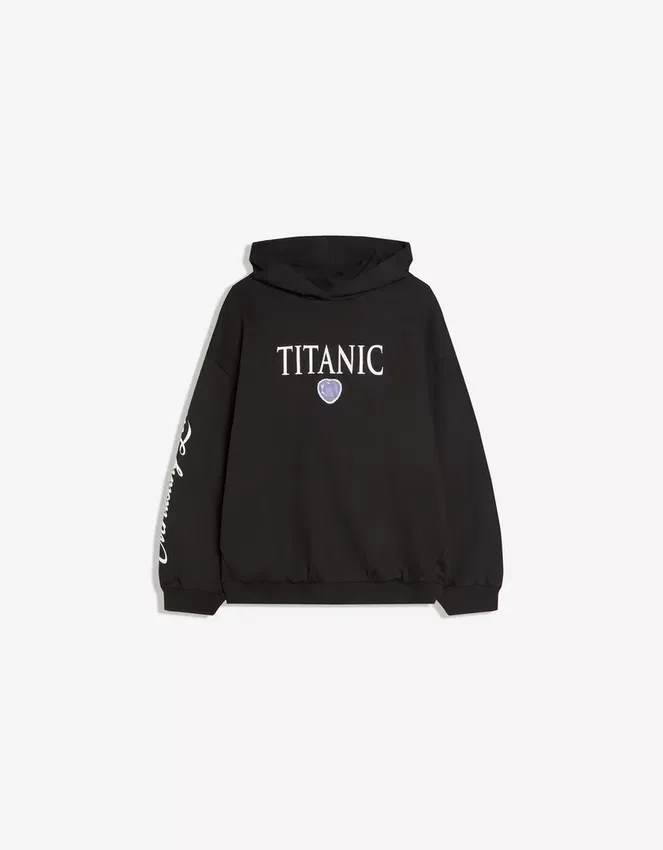 Titanic Print Hood Sweatshirt with Hood Titanic Print Hood Sweatshirt with Hood