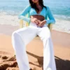 Trousers with Fold-Over Waist – Pants Trousers with Fold-Over Waist – Pants