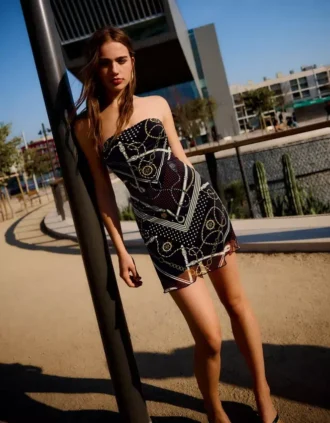 Tulle Bandeau Mini Dress