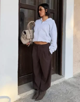 Voluminous Double Fabric Trousers