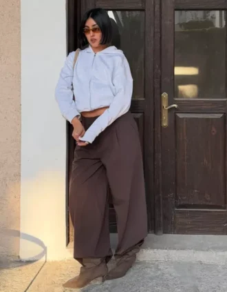 Voluminous Double Fabric Trousers