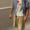 Washed Effect Bermuda Shorts Aries X Bershka Washed Effect Bermuda Shorts Aries X Bershka