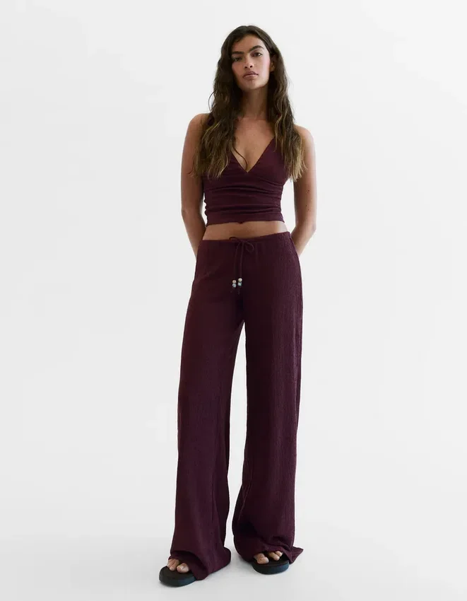 Wide-Leg Trousers with Elasticated Waist Wide-Leg Trousers with Elasticated Waist