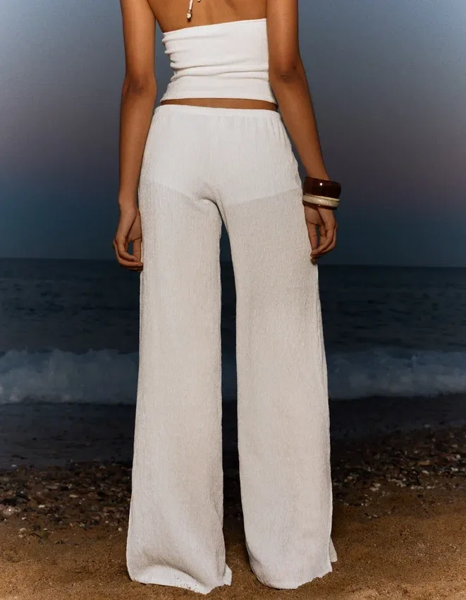 Wide-Leg Trousers with Elasticated Waist Wide-Leg Trousers with Elasticated Waist