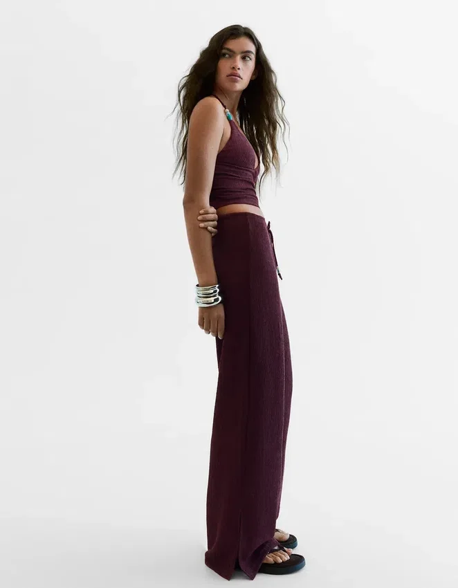 Wide-Leg Trousers with Elasticated Waist Wide-Leg Trousers with Elasticated Waist